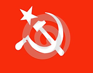 Glossy glass flag of Socialist Unity Centre of India Communist photo