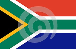 Flag of South Africa. South African flag on fabric surface. Fabric texture