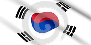 Flag of South Korea Korean 3D illustration