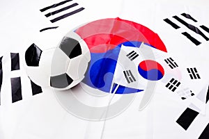 Flag of South Korea and soccer ball