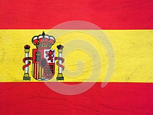 Flag of Spain. Beautiful greeting card. Closeup photo
