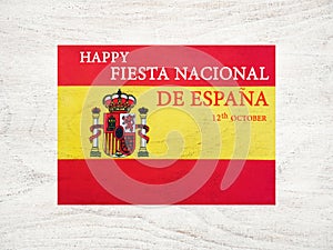 Flag of Spain. Beautiful greeting card. Closeup photo