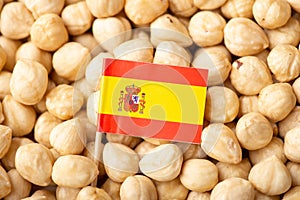 Flag of Spain on hazelnuts