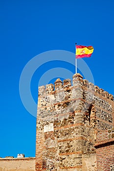 Flag of Spain over the fortress