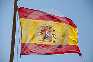 Flag of Spain on a pole