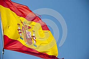 Flag of Spain on a pole