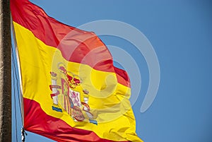 Flag of Spain on a pole