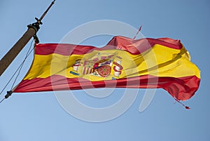 Flag of Spain on a pole