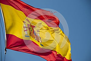 Flag of Spain on a pole