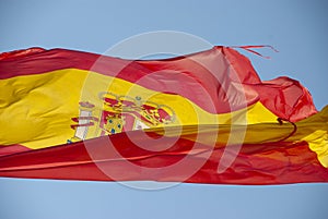 Flag of Spain on a pole