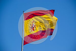 Flag of Spain on a pole