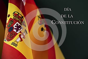 Flag of spain and text constitution day in spanish photo