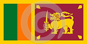 Flag of Sri Lanka. Sri Lanka flag. Asian country. 3D illustration