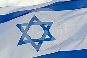 Flag of State of Israel, white-blue with Star of David, Magen Da