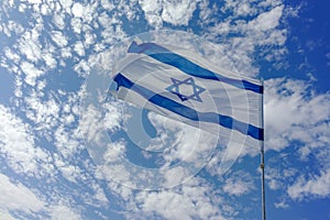 Flag of State of Israel, white-blue with Star of David, Magen Da