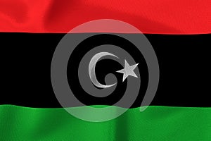 Flag of the state of Libya close-up