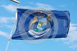 The flag of the state of Michigan
