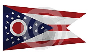 Flag of the state of Ohio in a geometric, mosaic polygonal style