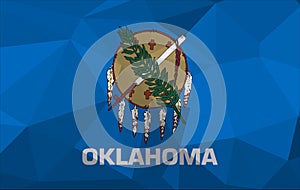 Flag of the state of Oklahoma in a geometric, mosaic polygonal style