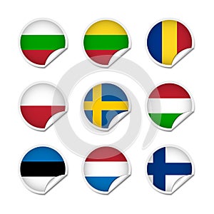 Flag stickers set 3