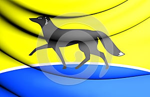 Flag of Surgut Khanty-Mansi Autonomous Okrug, Russia.