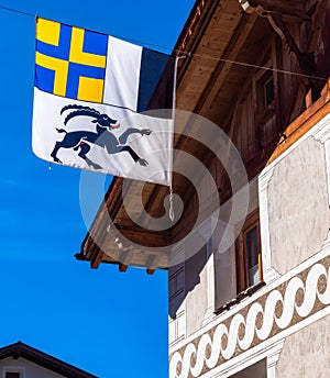 The flag of swiss canton Graubunden photo