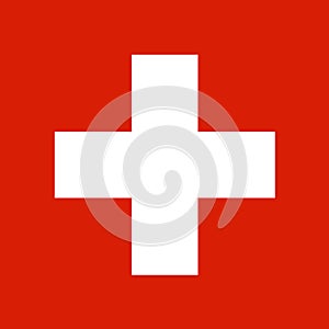 Flag of Switzerland. Swiss flag. European country