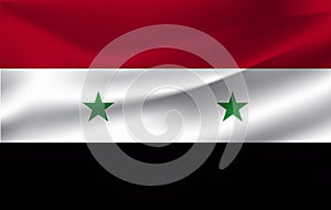 The Flag Of The Syrian Arab Republic waving