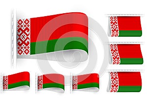 Flag Tag Clothes Label Sticker Sewn Set Belarus