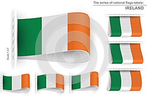 Flag Tag Clothes Label Sticker Sewn Set Ireland