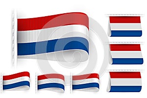 Flag Tag Clothes Label Sticker Sewn Set Netherlands Holland