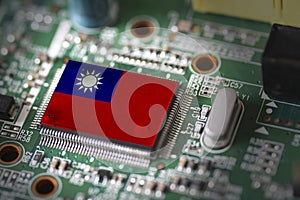 Flag of Taiwan on a processor, CPU Central processing Unit