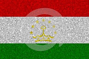 Flag of Tajikistan on styrofoam texture