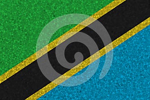 Flag of Tanzania on styrofoam texture