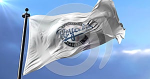 Flag of the team of the Kansas City Royals, american baseball team - loop