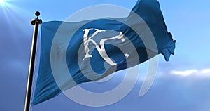 Flag of the team of Kansas City Royals, american professional baseball - loop