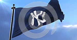 Flag of the team of New York Yankees, american professional baseball - loop