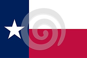 Flag of Texas State. Official colors: Dark Blue 281 Red 193 . Correct proportion. Vector