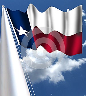 The flag of TexasThe flag of Texas is the official flag of the U.S. state of Texas. It is well known for its prominent single whit