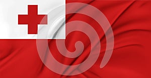 Flag of Tonga Flying in the Air