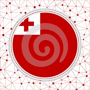 Flag of Tonga with network background.