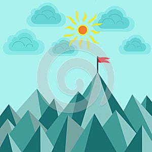 Flag on top of the mountain to reach the goal, the success of il