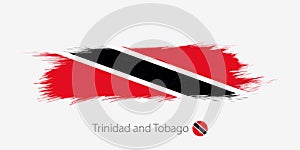 Flag of Trinidad and Tobago, grunge abstract brush stroke on gray background