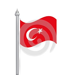 Flag of Turkey. Turkish  Flying flag photo