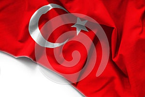 Flag of Turkey on white background