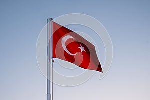 Flag turkish turkey wind banner. sky