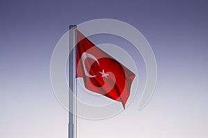 Flag turkish turkey wind banner. trkiye bayra photo