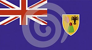 Flag of Turks and Caicos Islands. Official symbol of British Overseas Territory