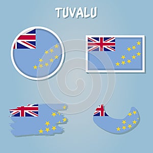 Flag of Tuvalu. Ellice Islands national banner and patriotic symbol photo