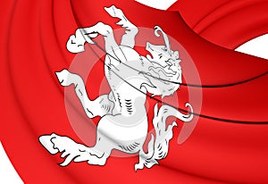Flag of Twente Overijssel, Netherlands. 3D Illustration
